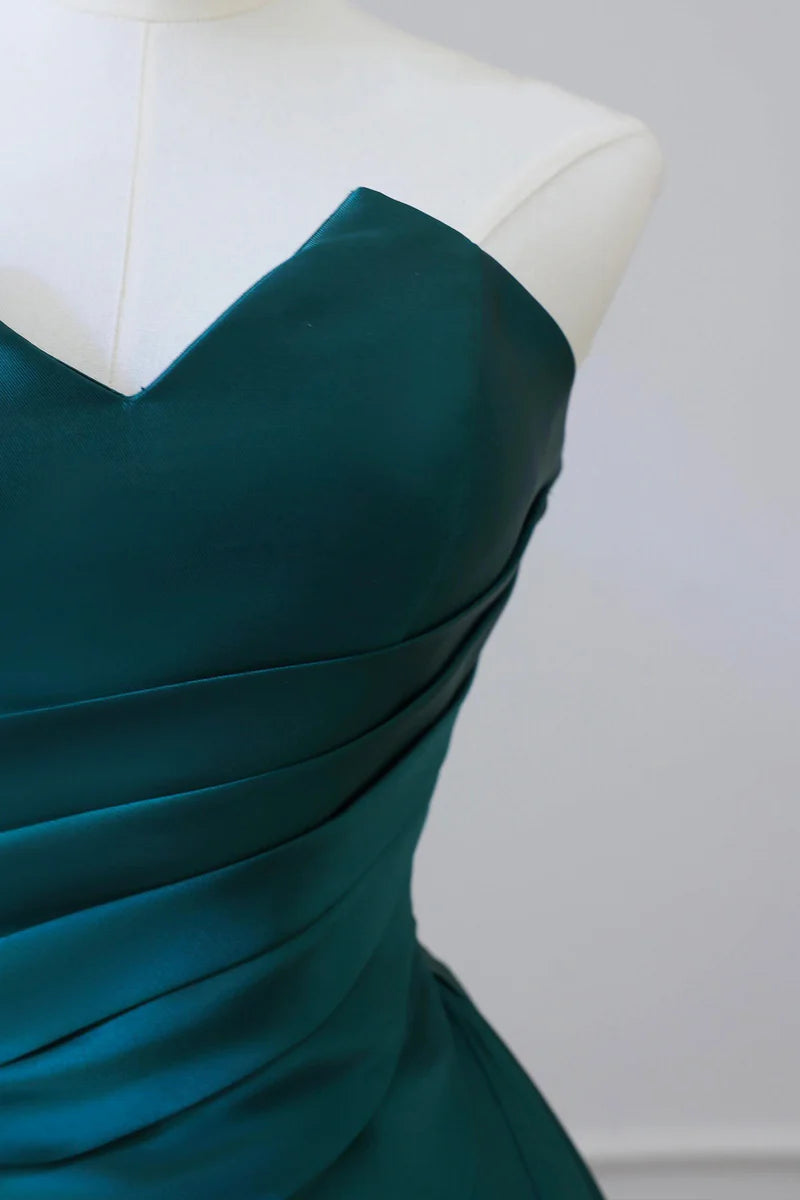 Blau Pretty Fashion Plissee A-Linie Off-Shoulder Lange Satin Prinzessin Ballkleid Abendkleid Partykleid gh3433
