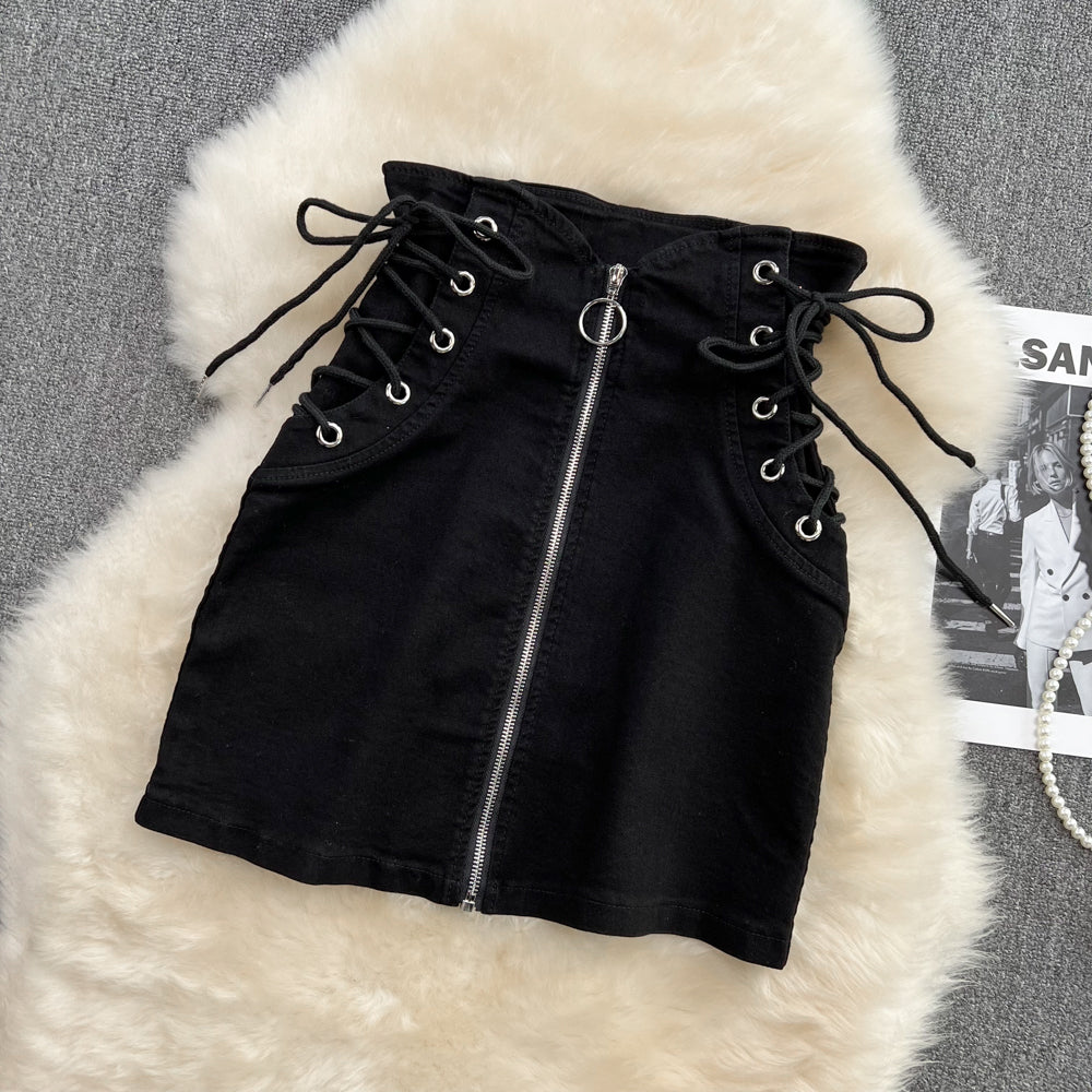 Neuer Jeansrock mit Reißverschluss und hoher Taille 11287