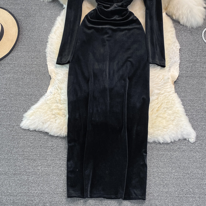 Sexy V Neck Long Sleeve Dress 10949