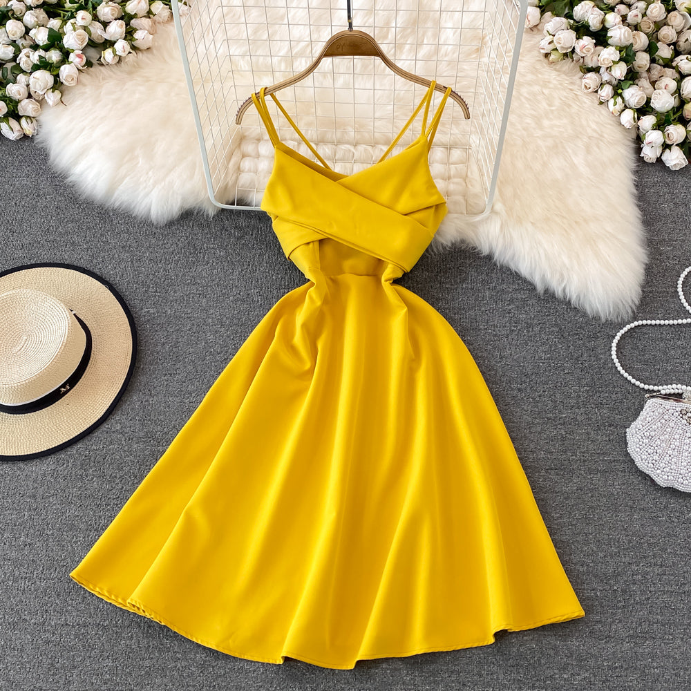 Cute V Neck Short Dress A Line Fashion Dress 10715