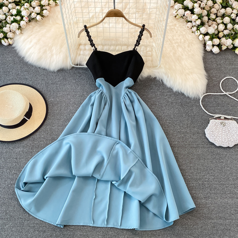Cute A Line Short Dress Blue Fashion Dress 10725