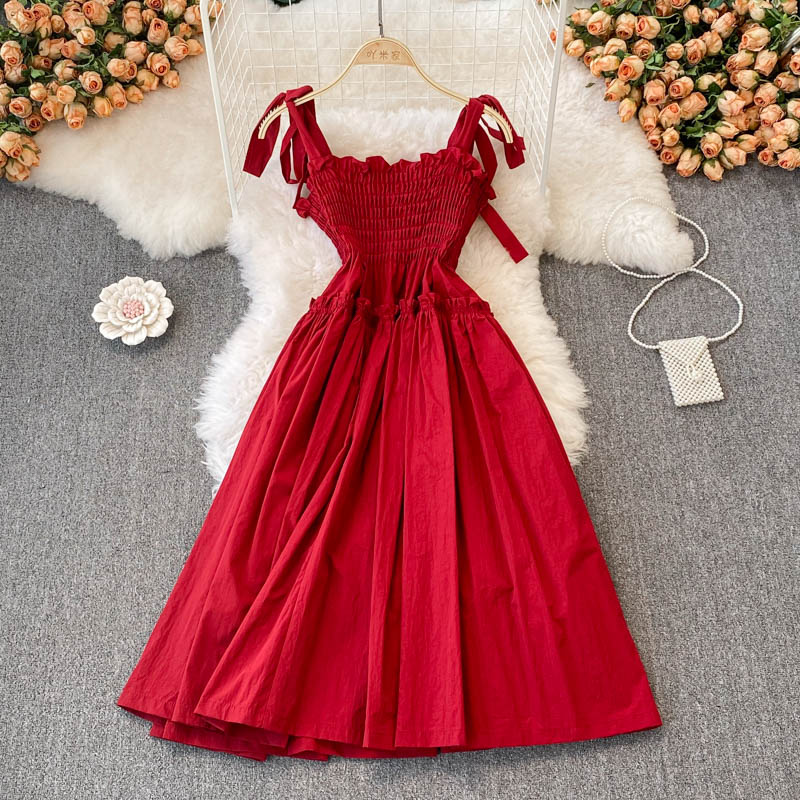 Red A Line Short Dress Fashion Girl Dress 10800