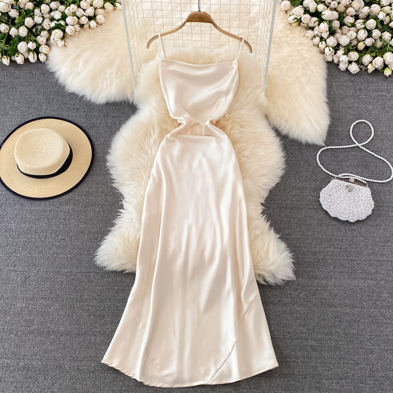 Simple Satin Short Dress Fashion Dress 10792