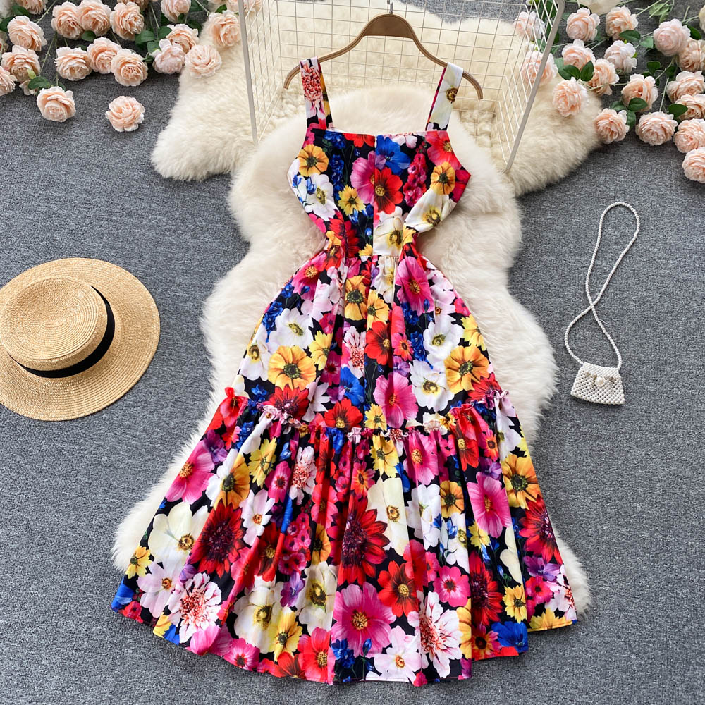 Cute A Line Floral Dress Fashion Dress 10663