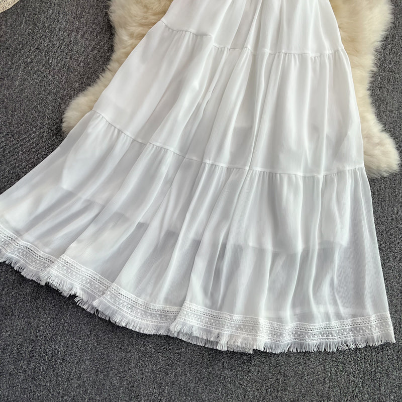 Cute V-Neck Fringed Dress A Line Fashion Dress 10814