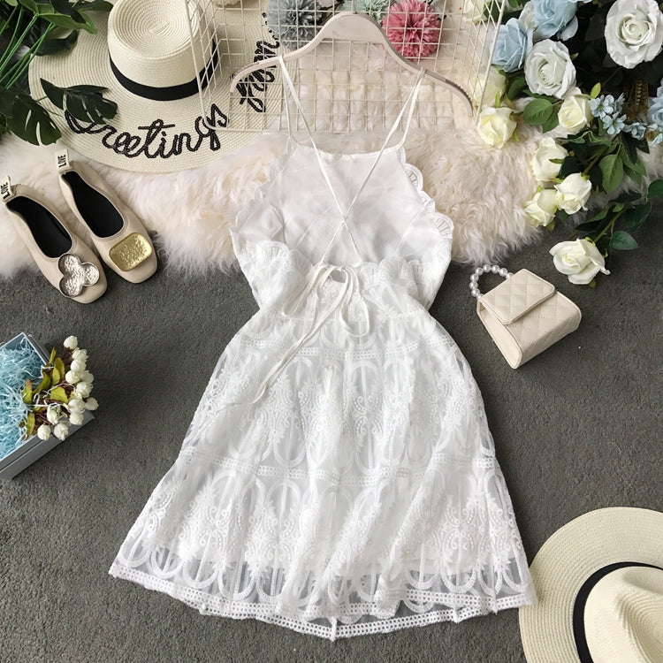 Robe sexy dos nu slim taille haute jupe de plage à bretelles 3131