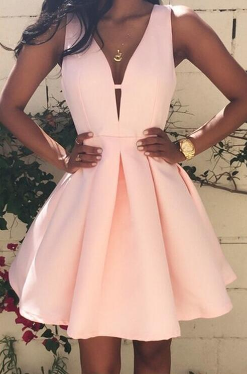 Kurzes Abschlussballkleid,Abschlussballkleid,Rosa Heimkehrkleid,Kurze Heimkehrkleider,Frauenkleid gh815