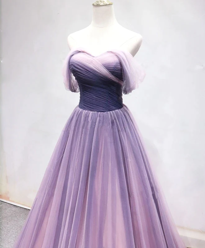 Belle robe de soirée trapèze longue en tulle dégradé, robe de soirée en cœur gh444