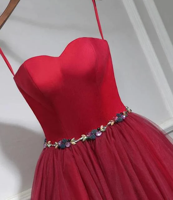 Süßes rotes Tüll-Schatz-Heimkehrkleid, rotes Partykleid gh422