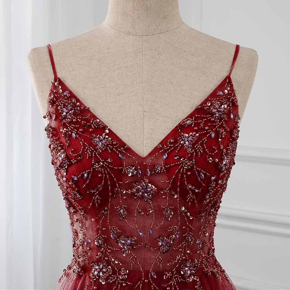 Gorgeous Wine Red Beaded Floor Length Party Dress,Burgundy Junior Prom Dress gh216