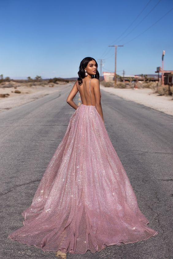 robe de soirée longue en tulle à paillettes gh1017