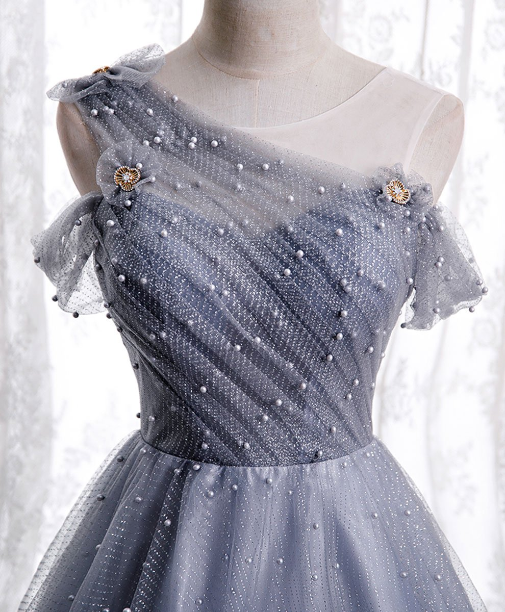 Tulle beads long prom dress tulle formal dress gh2264