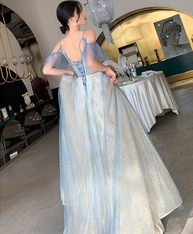 Green tulle lace long prom dress, green tulle lace formal dress gh2262