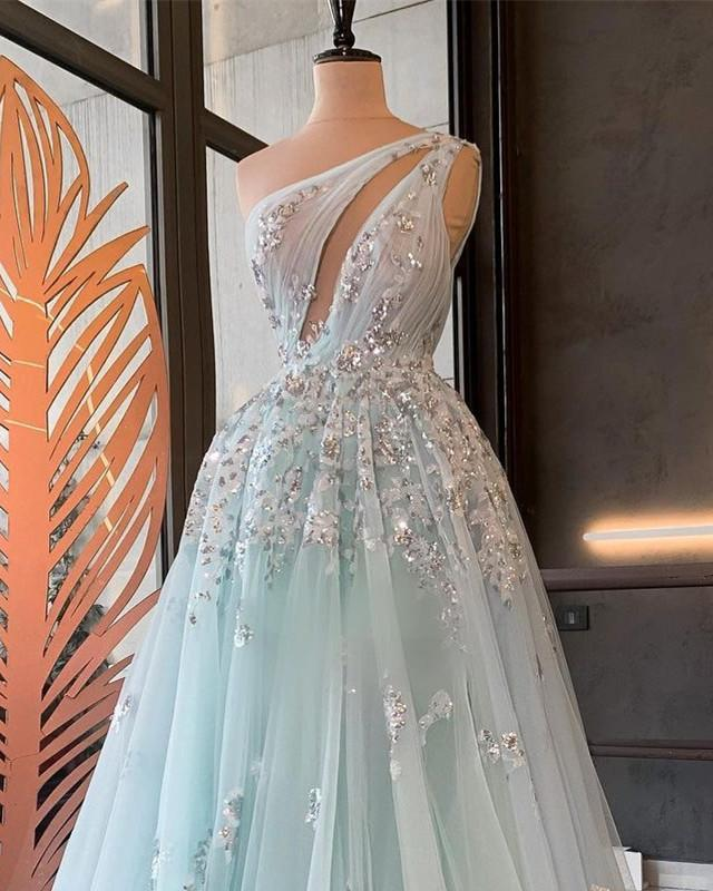 Aline Une Épaule Conception Unique Magnifique Fête Longue Robe De Bal gh2660