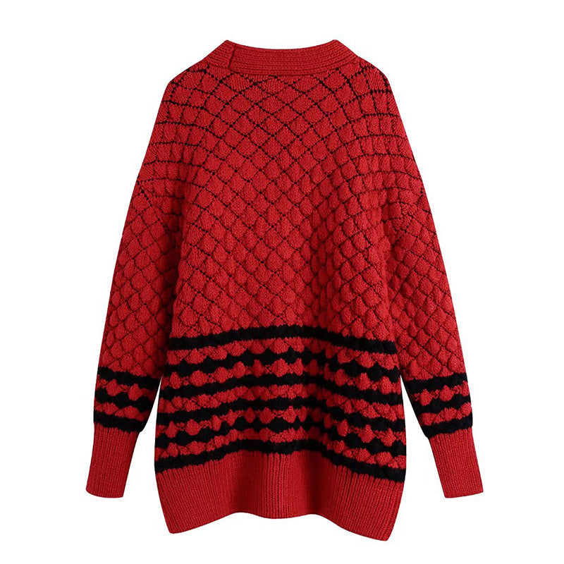 Vielseitiger Pullover mit V-Ausschnitt in Übergröße 7724