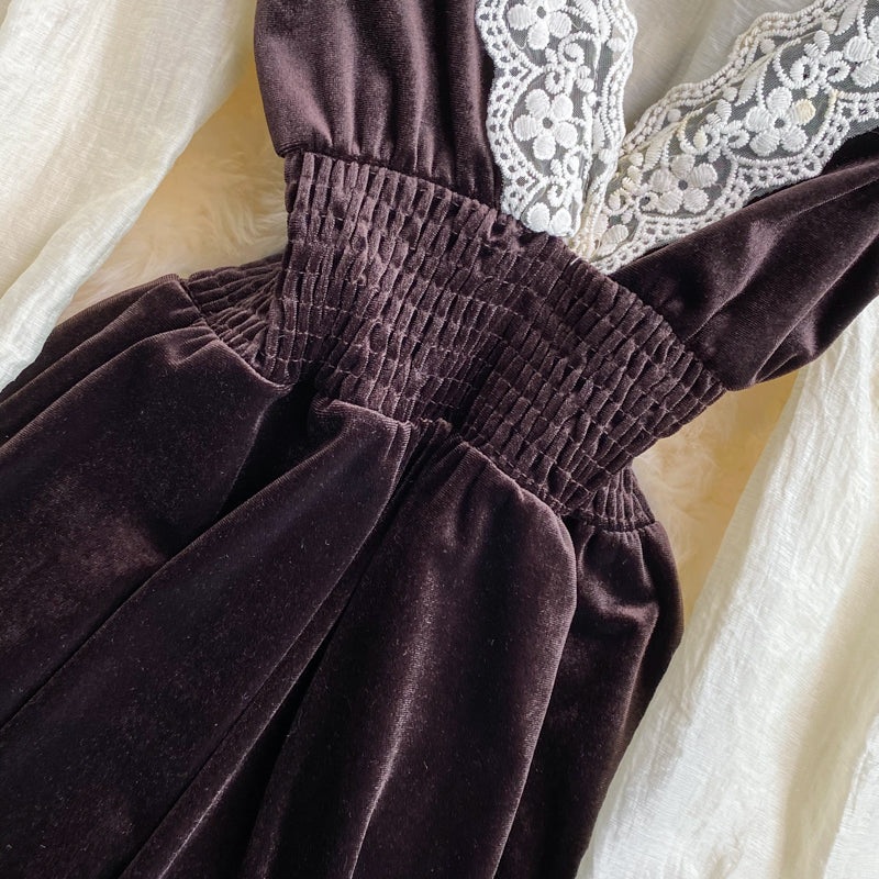 Robe deux pièces en dentelle mignonne, robe tendance 403