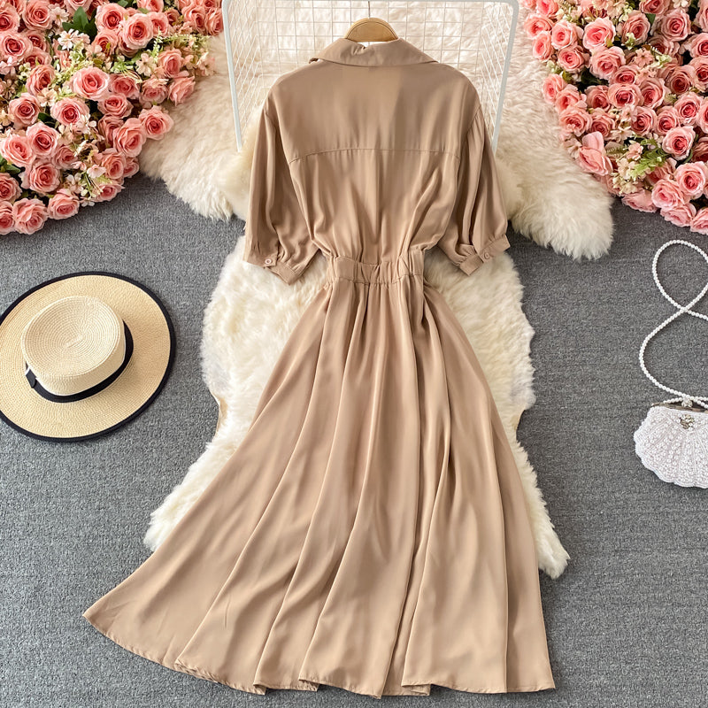 Cute A line color block dress 421