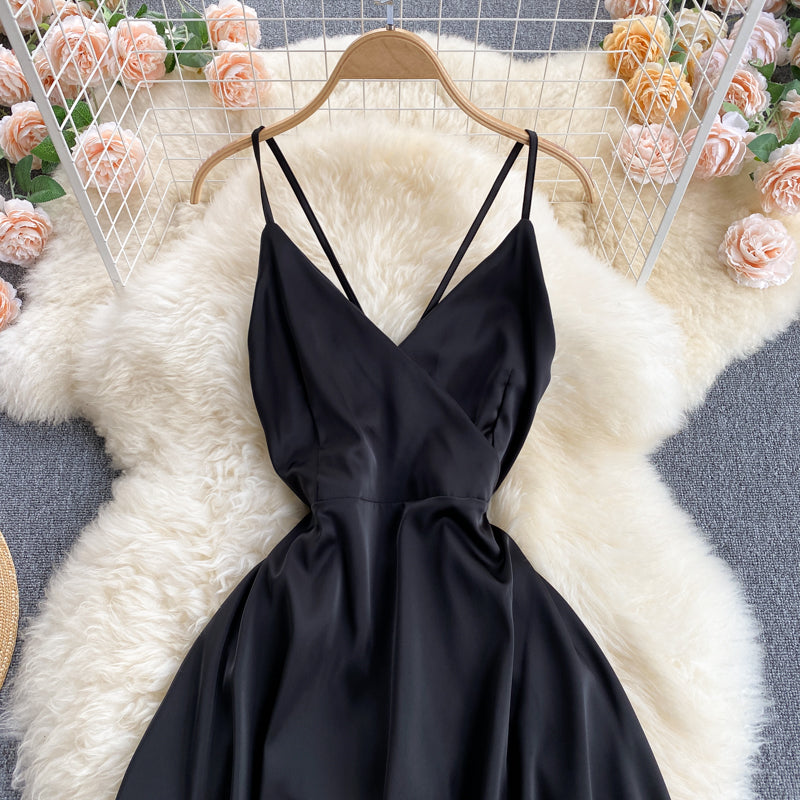 Cute v neck backless dress fashion dress 600