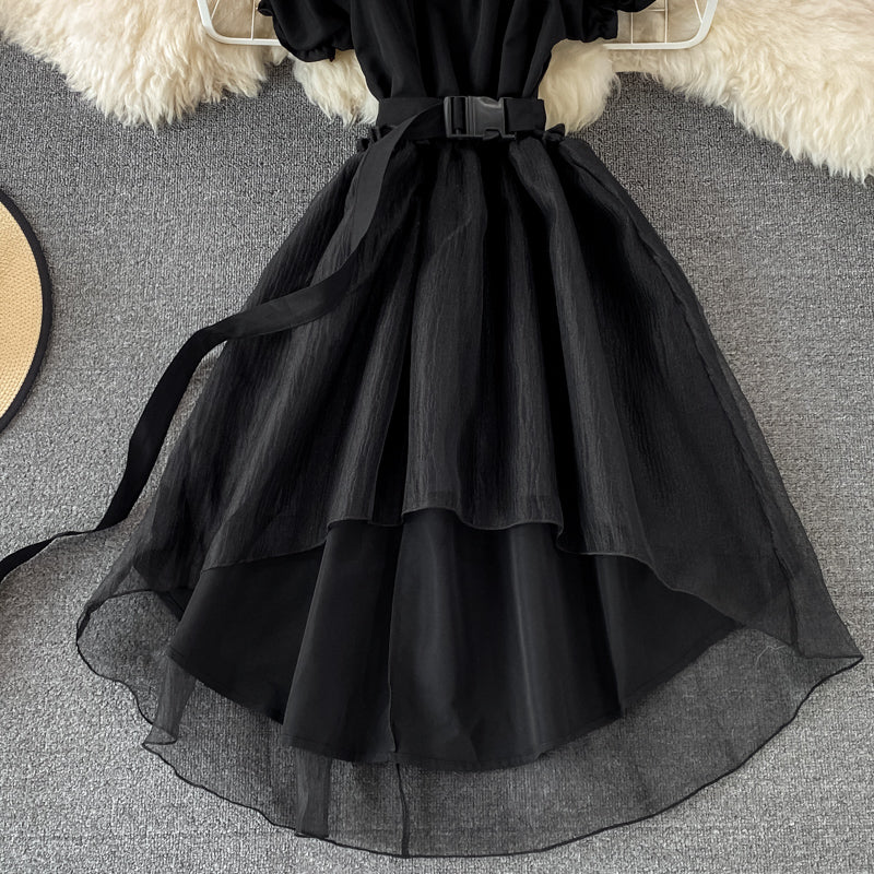 Cute A line high low dress fashion dress 604