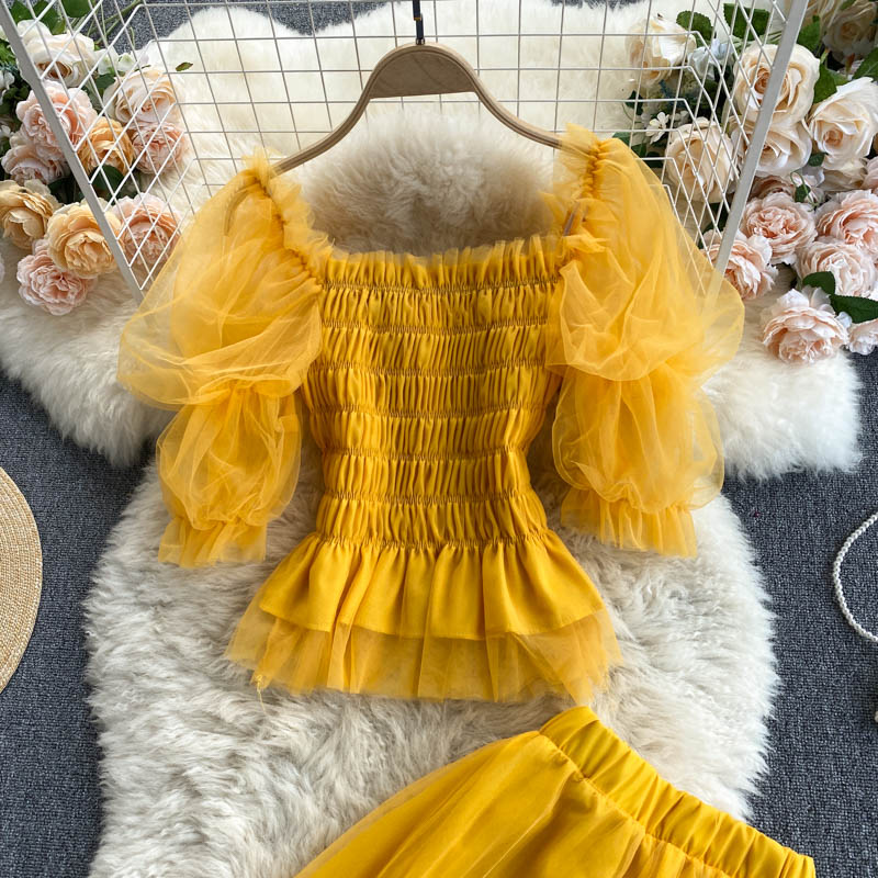Cute tulle two pieces dress fashion dress 631