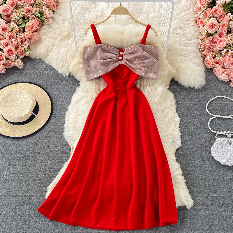 Cute A line off shoulder short dress fashion dress 593