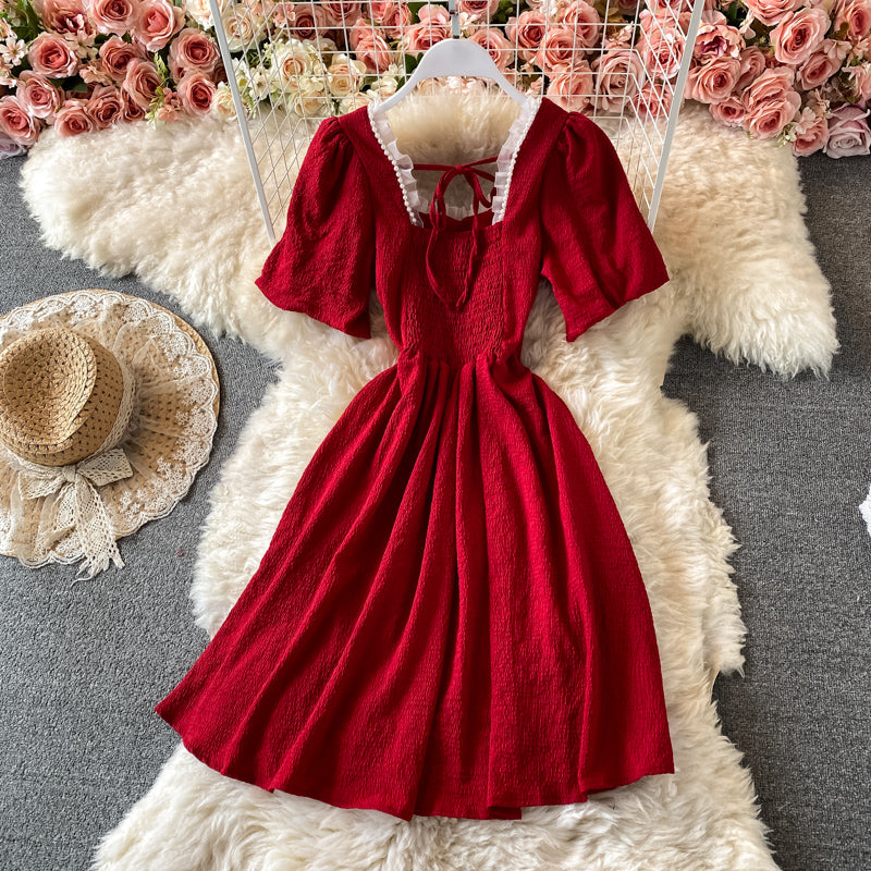 Cute A line short dress fashion dress 641