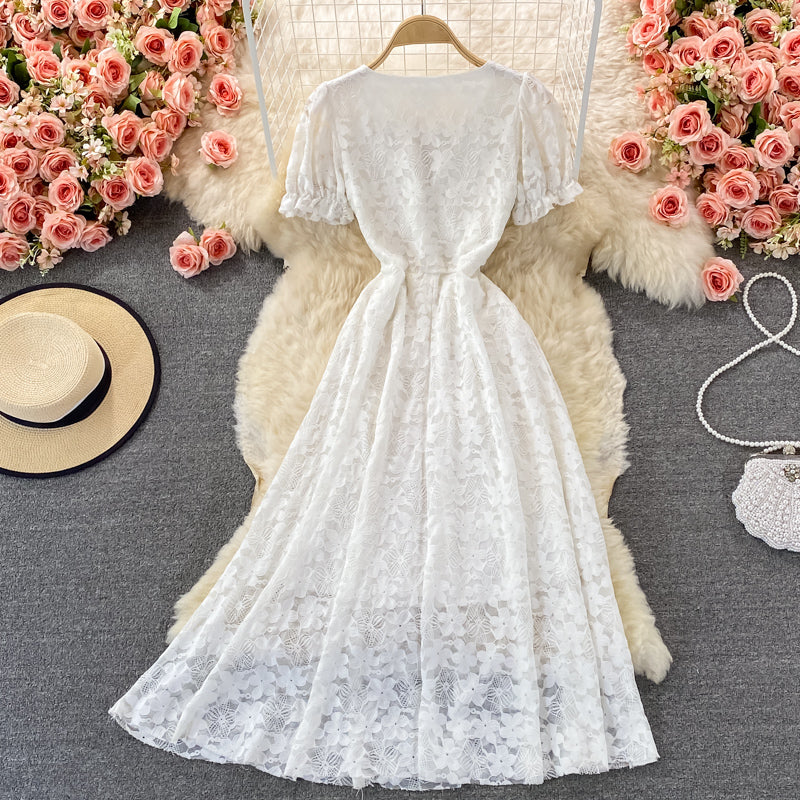 Cute v neck lace dress fashion dress 524