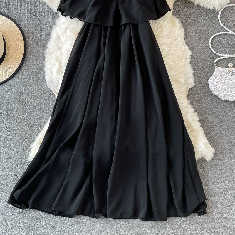 A-Linie Chiffon schulterfreies Kleid Modekleid 601
