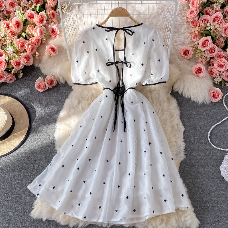 Cute A line flower applique dress fashion dress 523