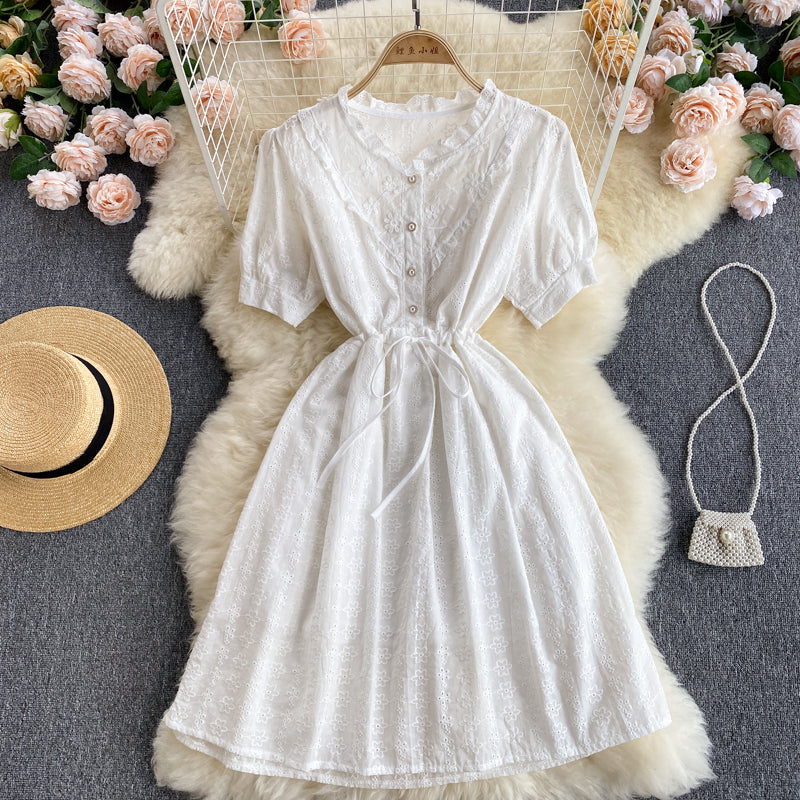 Sweet A line embroidered dress 584