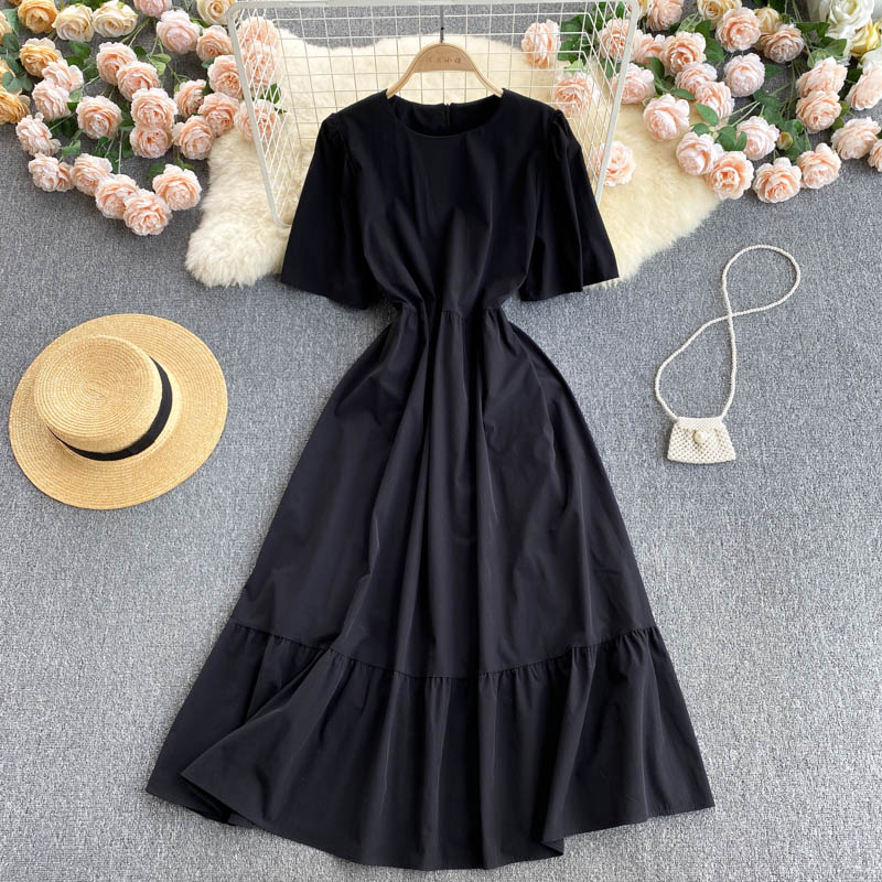 Cute round neck A line dress fashion dress 521