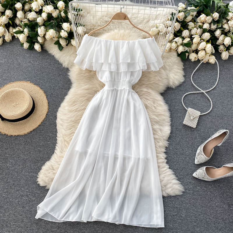 Cute chiffon A line dress fashion dress 637