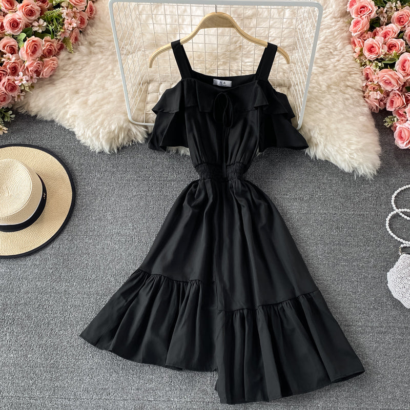 Cute A line irregular dress 623