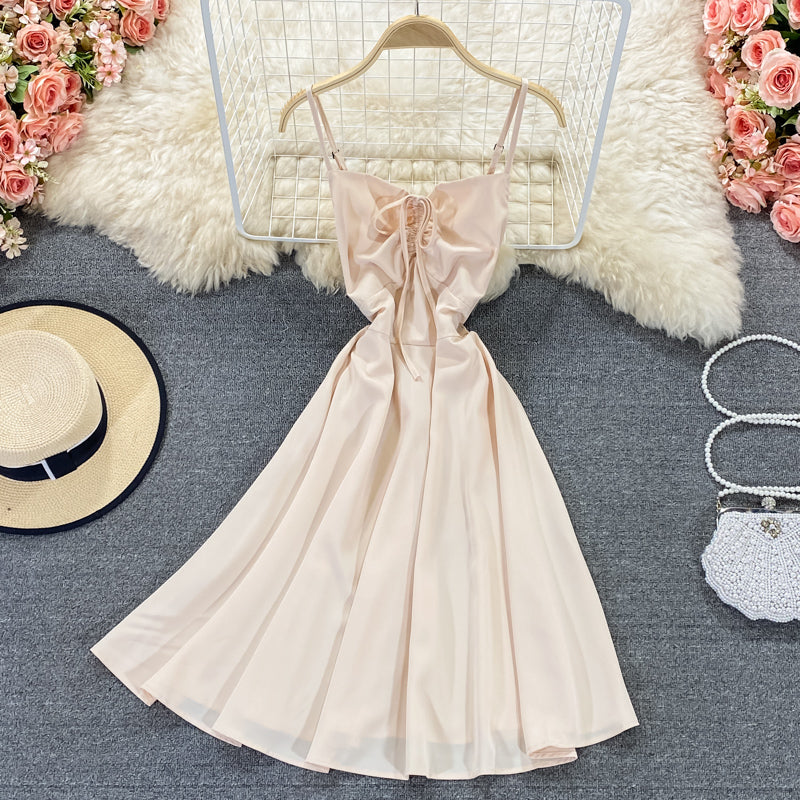 Cute v neck short dress fashion dress 608