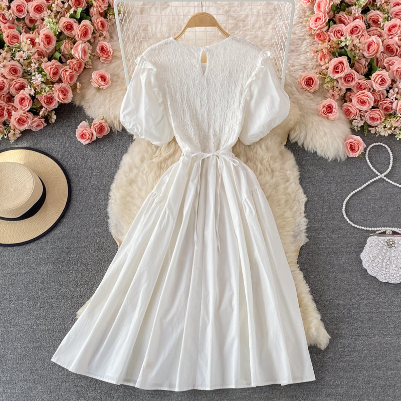 Cute round neck A line dress fashion dress 522