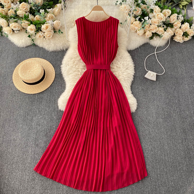 Simple v neck A line dress fashion dress 572