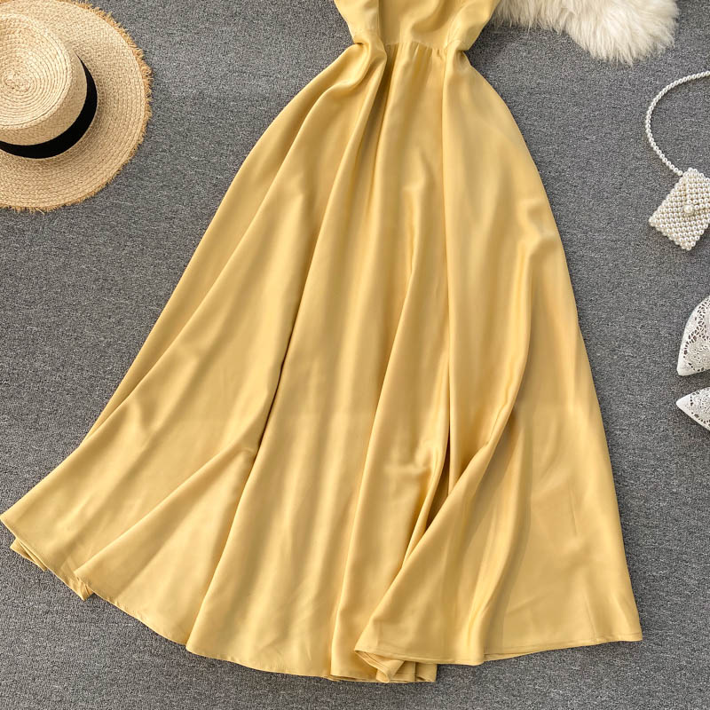 Cute v neck A line dress fashion dress 485