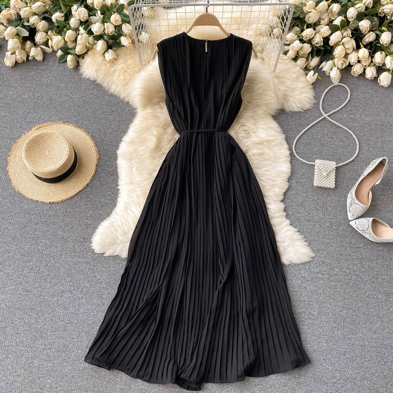 Black A line short dress fashion dress 568