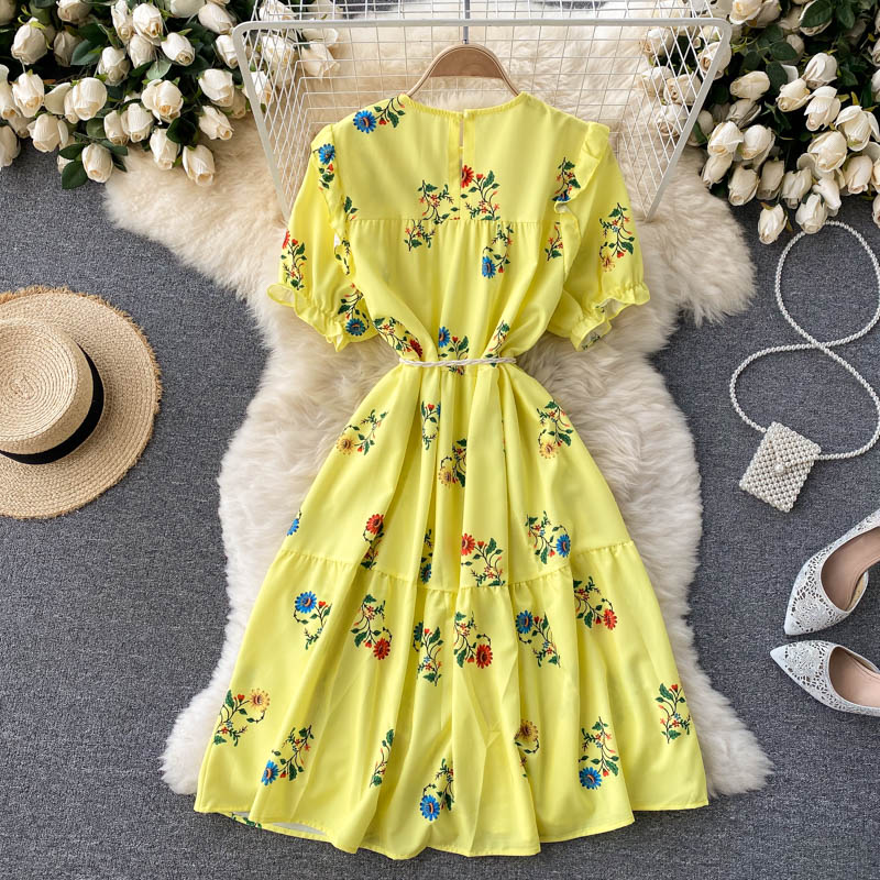 Cute lace short A line dress fashion dress 475