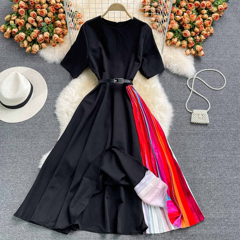 Simple A line short dress fashion dress 570