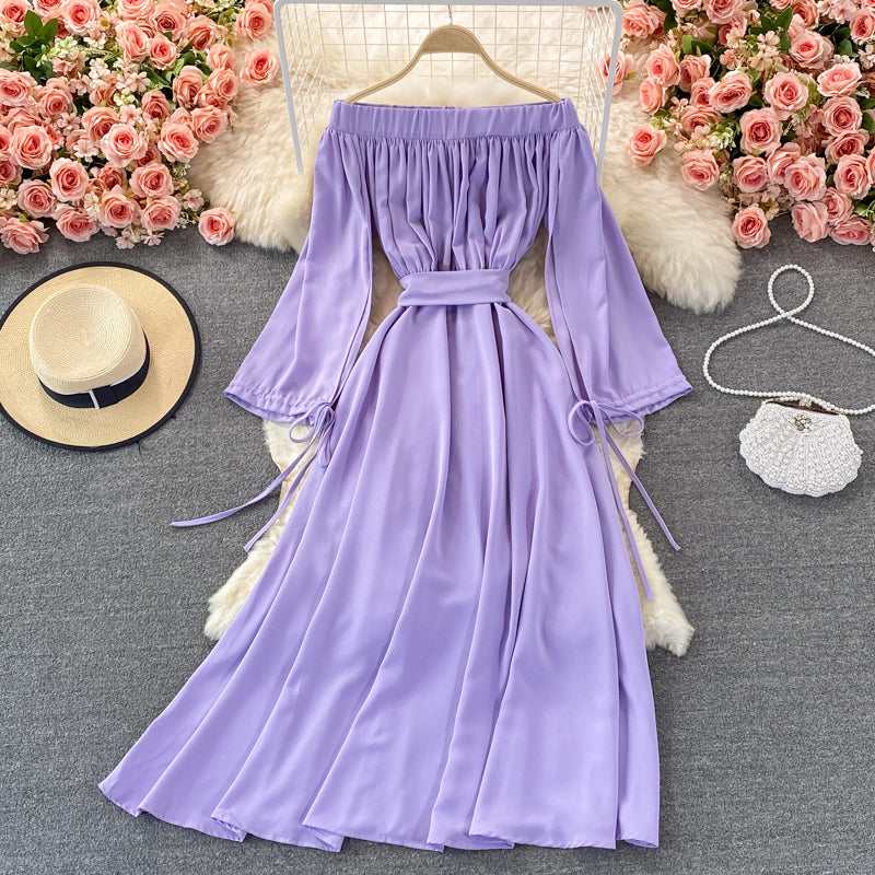 Robe mignonne à manches longues en coupe A, robe tendance 410