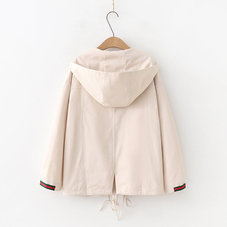 Simple long-sleeved hooded jacket 277