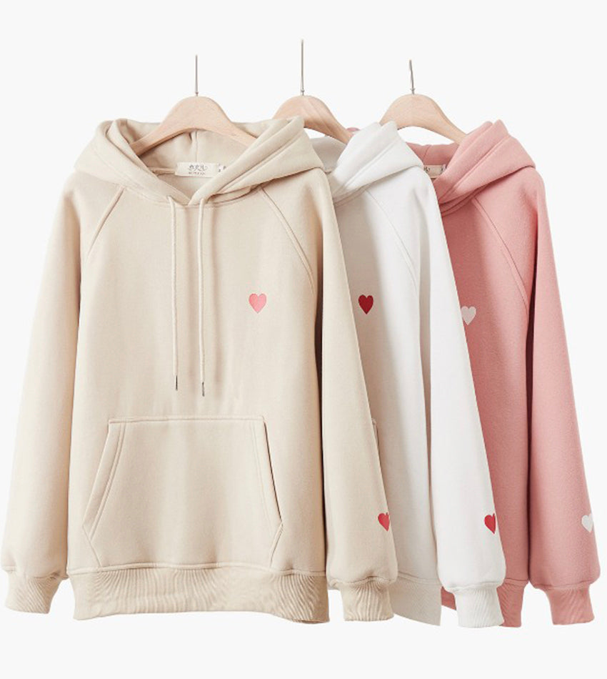 Hoodie loose plus fleece top 233