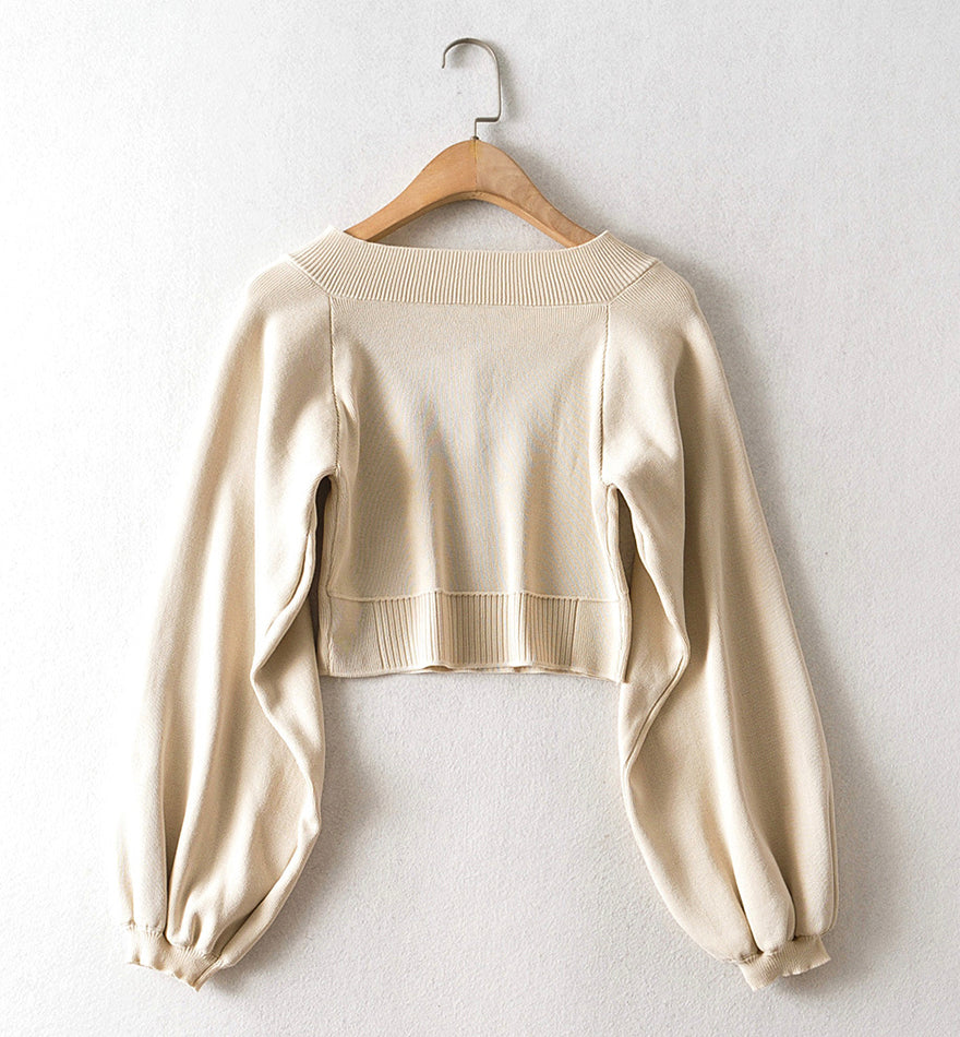 Pull simple à manches longues et col en V 144