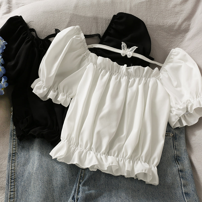 Süßes Kurzarm-Crop-Top 304