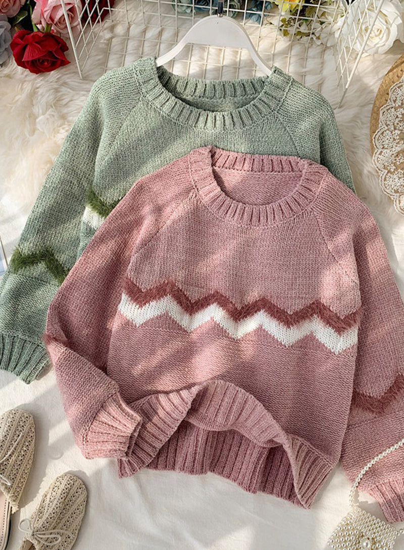 Pull col rond pull manches longues 136