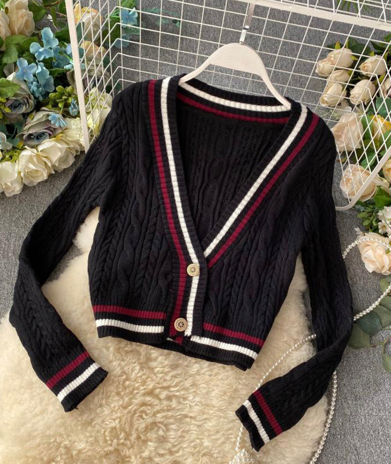 Nouveau style pull ample à col en V, pull à manches longues, manteau, vêtements de printemps et d'automne 158