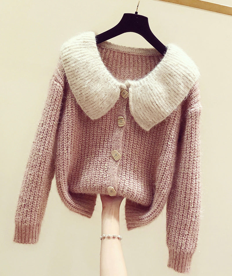 Joli pull rose à manches longues 129