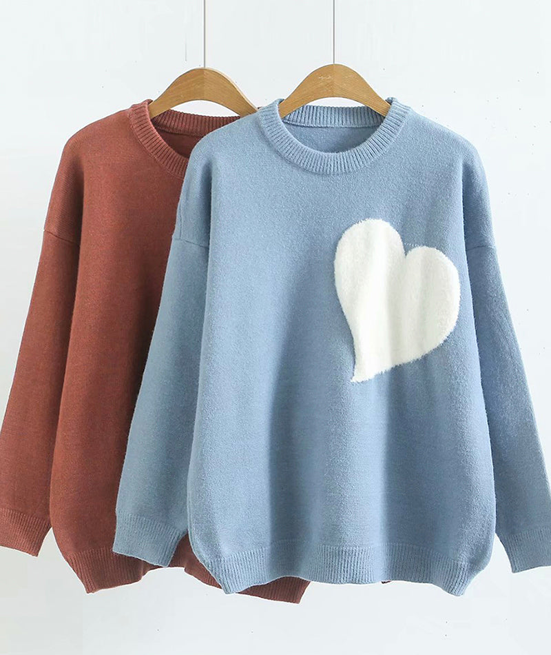 Pull manches longues pull coeur 097