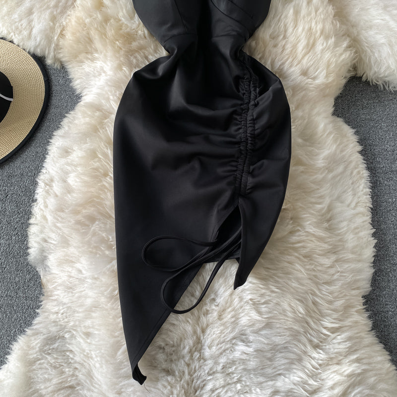 New tight and thin irregular Hip Wrap Skirt short skirt 2714